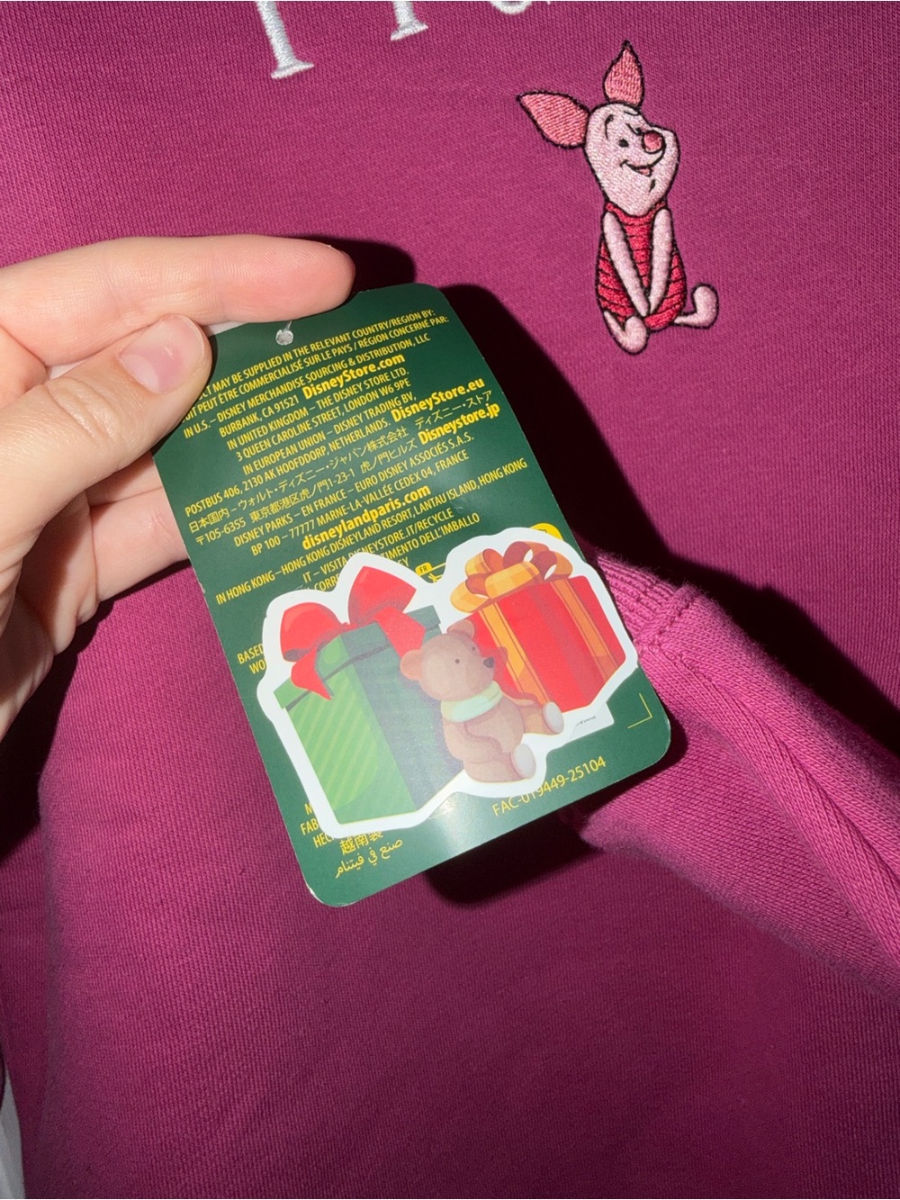Disney Winnie the Pooh Magenta Crewneck Sweatshirt - Picture 5 of 7